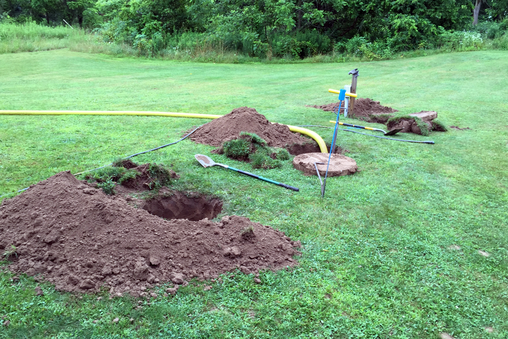 Pumping three septic tanks